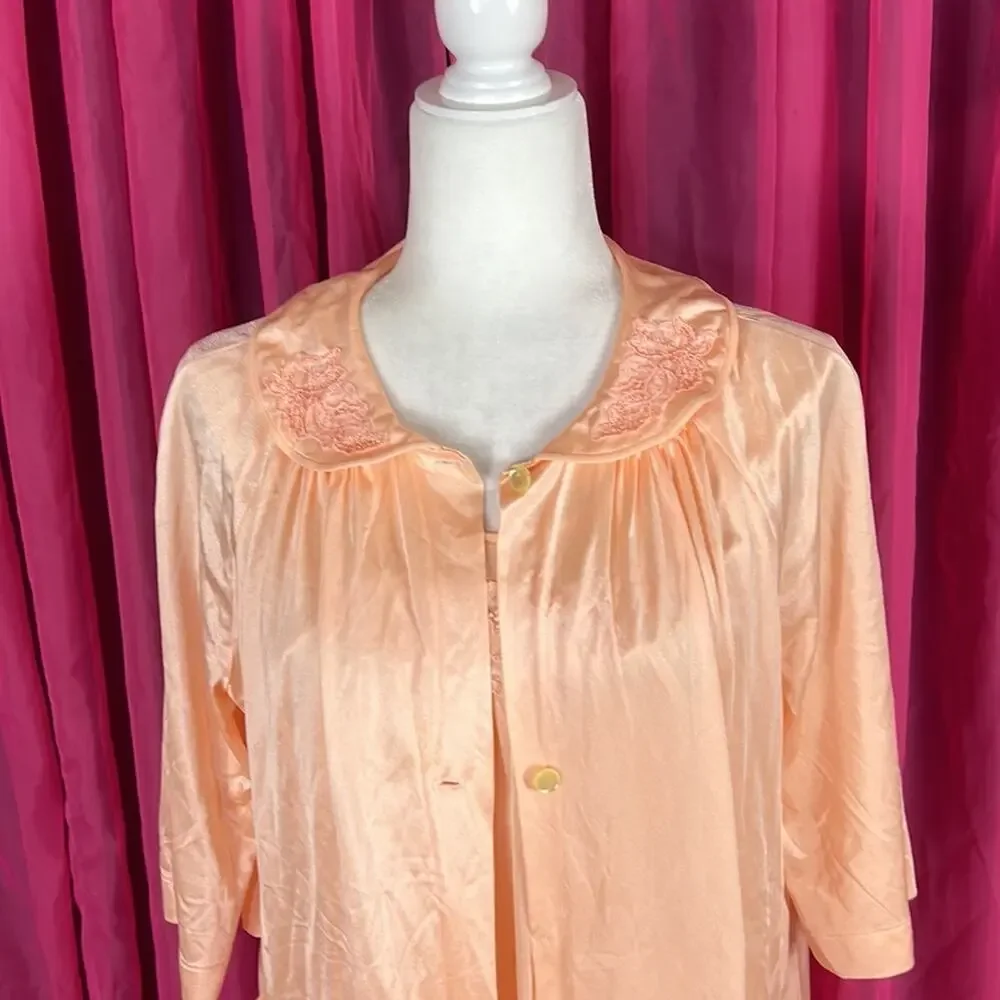 Vintage Lorraine soft‎ satin night dress slip and robe set, size small/med - Picture 5 of 13
